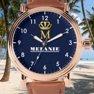 Reloj De Pulsera Custom Name Luxury Royal Elegant Monogran 