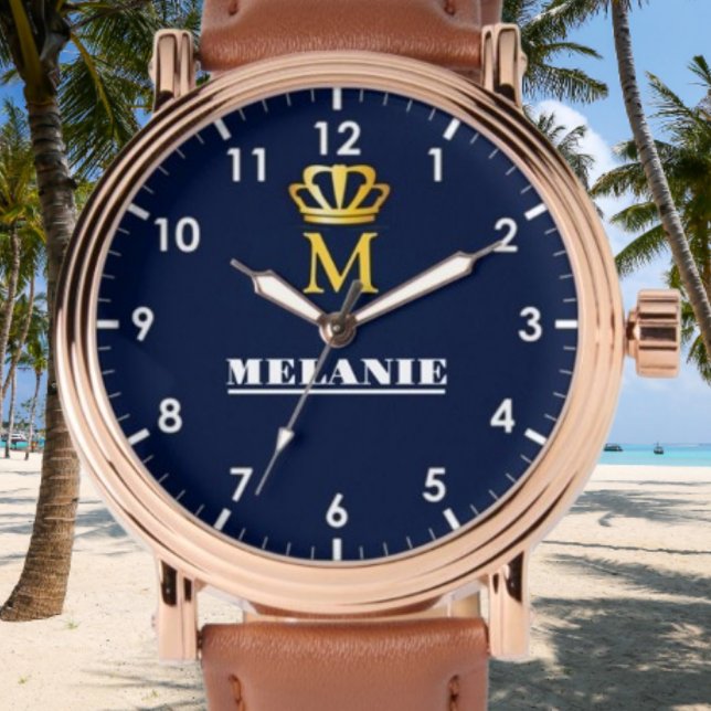 Reloj De Pulsera Custom Name Luxury Royal Elegant Monogran  (Subido por el creador)