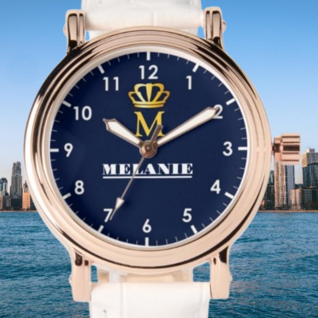 Reloj De Pulsera Custom Name Luxury Royal Elegant Monogran  (Subido por el creador)