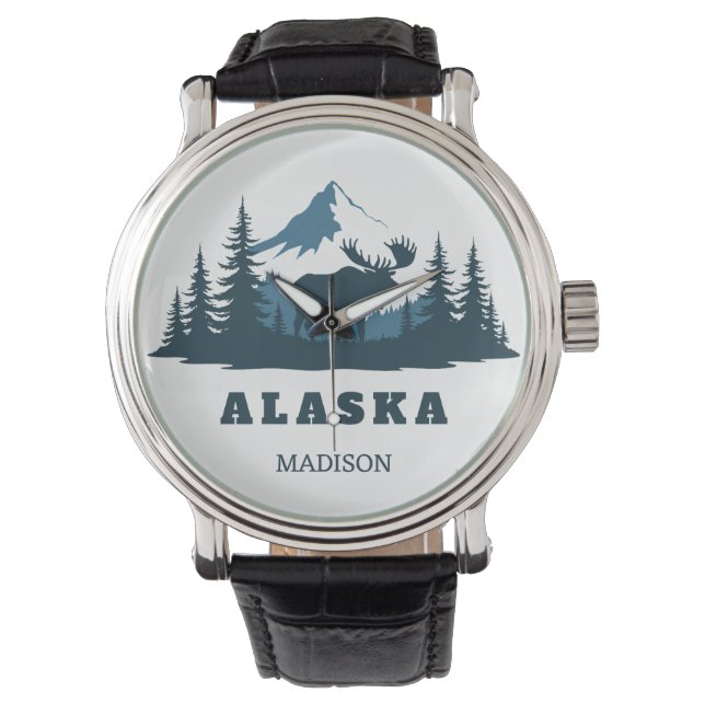 Reloj De Pulsera Custom Name & Text ALASKA (Anverso)