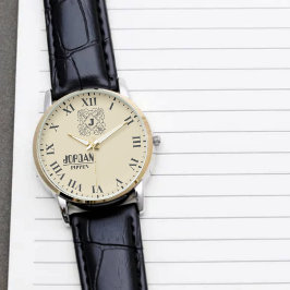 Reloj De Pulsera Custom Name Timeless Personalized Initials Elegan