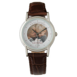 Reloj De Pulsera Custom Photo Message Best Grandma Ever