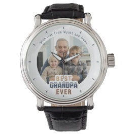 Reloj De Pulsera Custom Photo Message Best Grandpa Ever