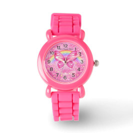 Reloj De Pulsera Custom Pink Butterfly Watch for Girls with Name