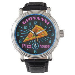 Reloj De Pulsera Custom pizza house Personalized pizzeria neon