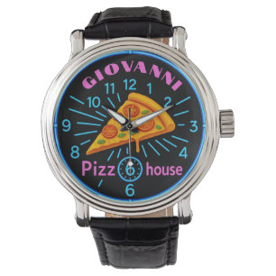 Reloj De Pulsera  Custom pizza house Personalized pizzeria neon