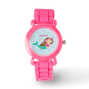 Reloj De Pulsera Cuta azul rosa de Sirena personalizada
