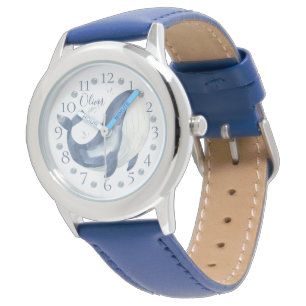 Reloj De Pulsera Cuta color de agua personalizado ballena azul náut