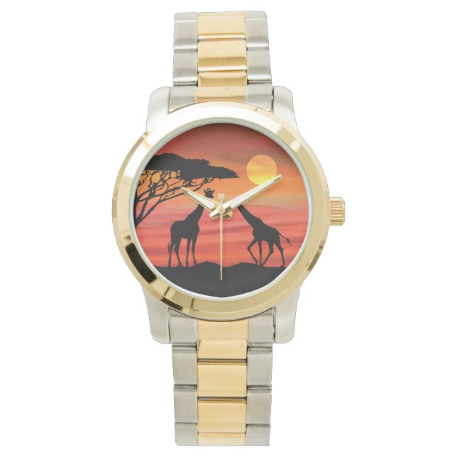 Reloj De Pulsera Cuta jirafa en el Serengeti (Anverso)