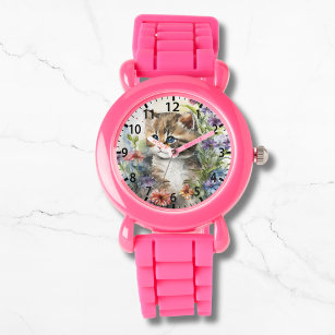 Reloj De Pulsera Cute acuarela gatos Bonitos giratorias