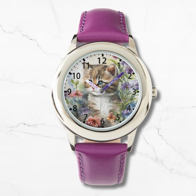 Reloj De Pulsera Cute acuarela gatos Bonitos giratorias (Subido por el creador)