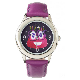 Reloj De Pulsera Cute acuarela Geek Glasses Candy Character Chica