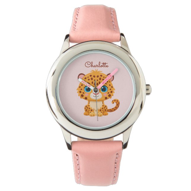 Reloj De Pulsera Cute Baby Leopard Safari Animal Kids (Anverso)