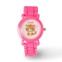Reloj De Pulsera Cute Baby Leopard Safari Animal Kids