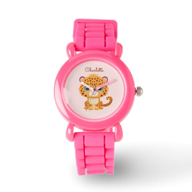 Reloj De Pulsera Cute Baby Leopard Safari Animal Kids (Anverso)