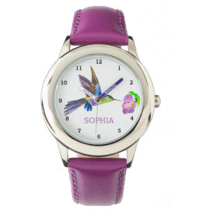 Reloj De Pulsera Cute Bird Hummingbird Floral Girly Niños