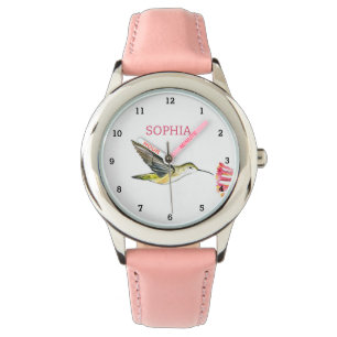Reloj De Pulsera Cute Bird Hummingbird Floral Girly Niños