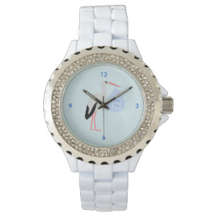 Reloj De Pulsera Cute Blue Baby Boy Stork