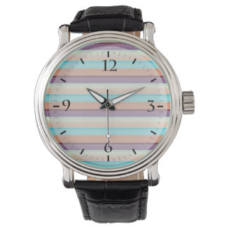 Reloj De Pulsera Cute blue brown stripes