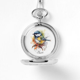 Reloj De Pulsera Cute Bluetit en una sucursal, personalizado