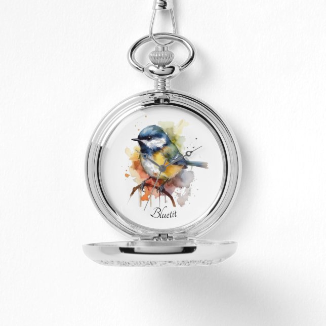 Reloj De Pulsera Cute Bluetit en una sucursal, personalizado (Anverso)