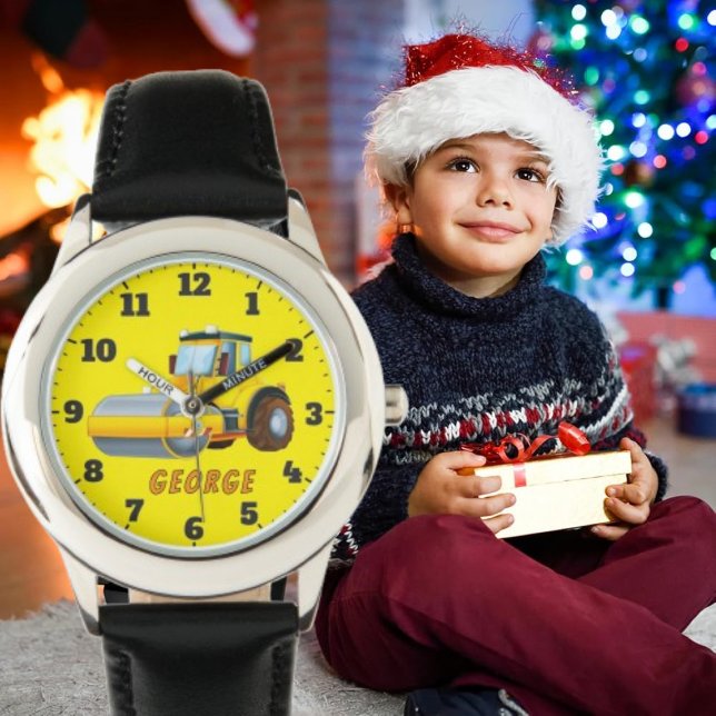 Reloj De Pulsera Cute boys add name cartoon road roller (Subido por el creador)