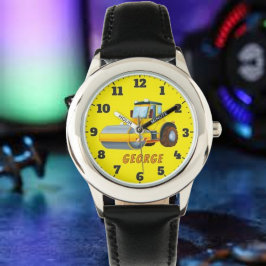 Reloj De Pulsera Cute boys add name cartoon road roller