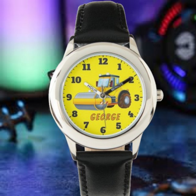 Reloj De Pulsera Cute boys add name cartoon road roller (Subido por el creador)