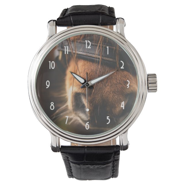 Reloj De Pulsera Cute Brown Horse Nose (Anverso)