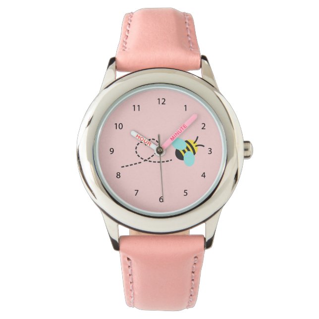 Reloj De Pulsera Cute Bumble Bee, Para Chicas (Anverso)