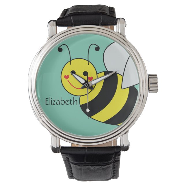 Reloj De Pulsera Cute Bumble Bee Personalizado (Anverso)