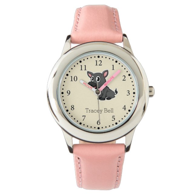Reloj De Pulsera Cute burro gris crema claro (Anverso)