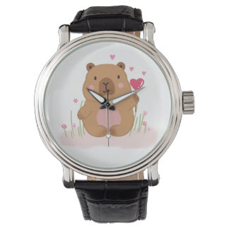 Reloj De Pulsera Cute Capybara Love Valentine Anniversary Gift