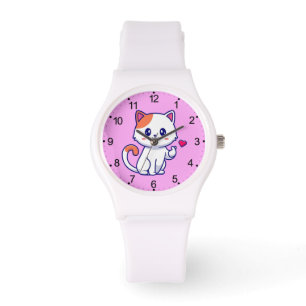 Reloj De Pulsera Cute Cat in Love Rótulo Hand-57577