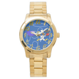 Reloj De Pulsera Cute Chef Ducky Kazoo Blue Circles
