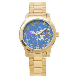 Reloj De Pulsera Cute Chef Ducky Kazoo Blue Circles