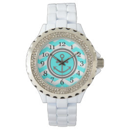 Reloj De Pulsera Cute Chevron Anchor Smile