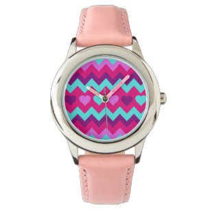 Reloj De Pulsera Cute Chevron Hearts Regalos Chicas adolescentes Ve