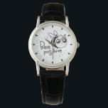 Reloj De Pulsera Cute Chibi Bee ilustracion Cita<br><div class="desc">Dibujo de línea de una abeja de burbujas que te dice que eres positivo.</div>