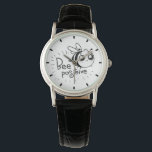 Reloj De Pulsera Cute Chibi Bee ilustracion Cita<br><div class="desc">Dibujo de línea de una abeja de burbujas que te dice que eres positivo.</div>