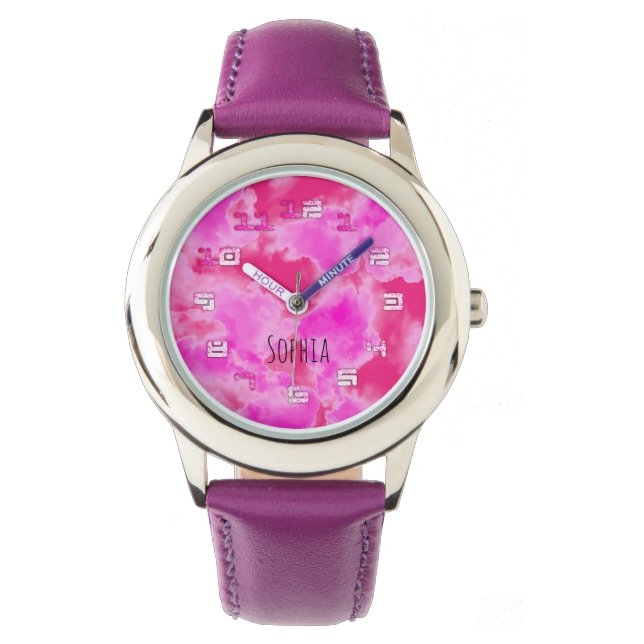 Reloj De Pulsera Cute Chica niños Pink Sky Watch (Anverso)