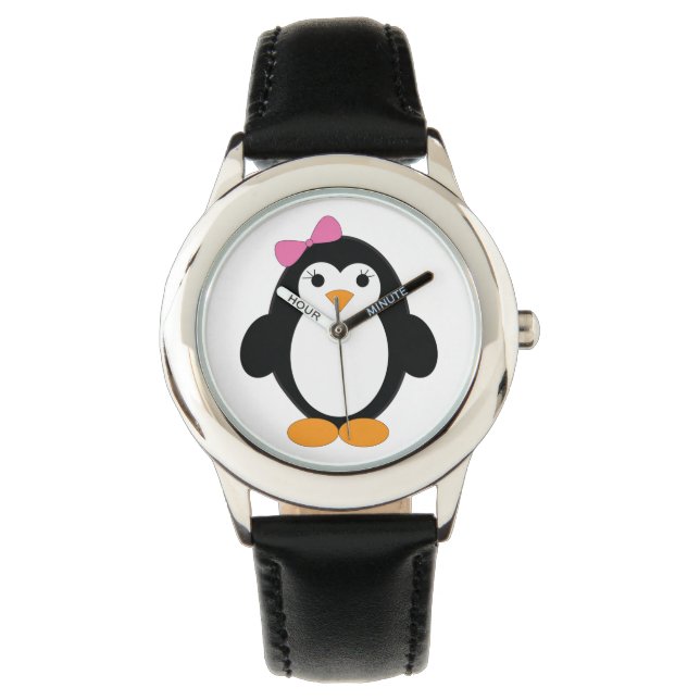 Reloj De Pulsera Cute Chica Penguin (Anverso)