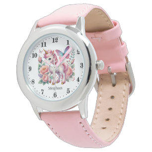 Reloj De Pulsera Cute chicas fantasía unicorn agregar nombre