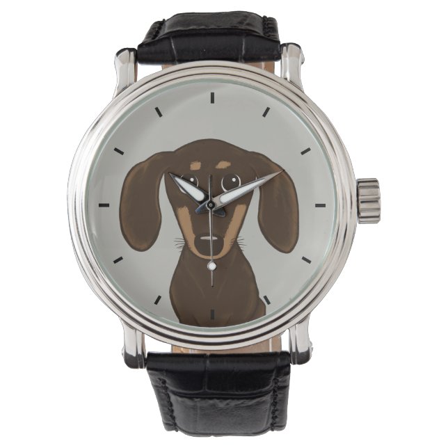 Reloj De Pulsera Cute Chocolate Dachshund | Perro Personalizado Wie (Anverso)