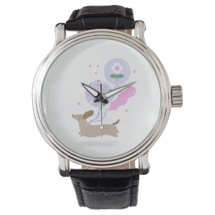Reloj De Pulsera Cute Dachshund Weiner Perro Lover Fiesta Rosa