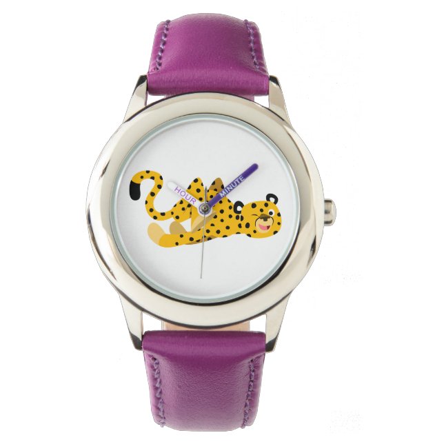 Reloj De Pulsera Cute Dashing Personalizado Cheetah Watch (Anverso)