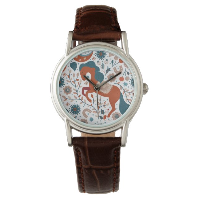 Reloj De Pulsera Cute de caballos escandinavo (Anverso)