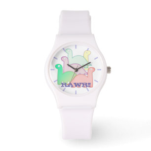 Reloj De Pulsera Cute Dinosaurios Pastel Colorido