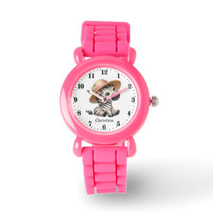 Reloj De Pulsera Cute Farm Zebra agregar nombre chicas Watch