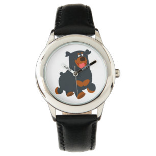 Reloj De Pulsera Cute Gamboling Personalizado Rottweiler Watch
